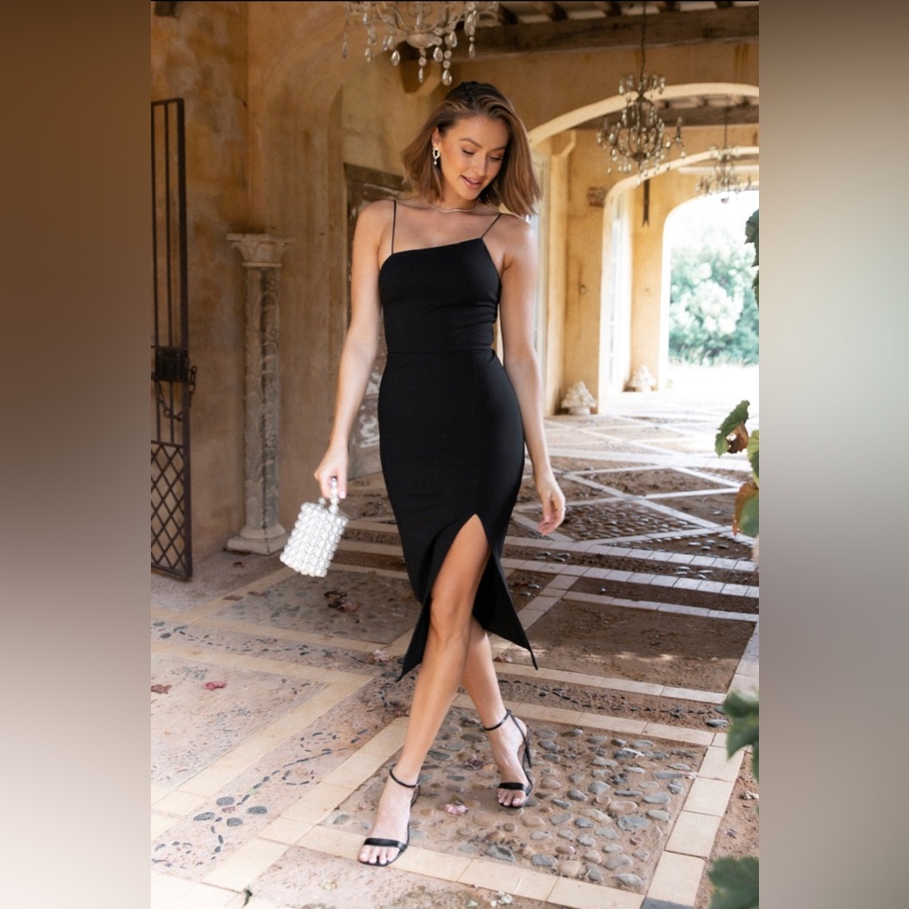 Pedal and Pup Black Midi Dress